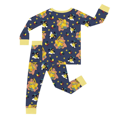 FancyPrince Excavator Print Kid Bamboo Two-Piece Pajama Set