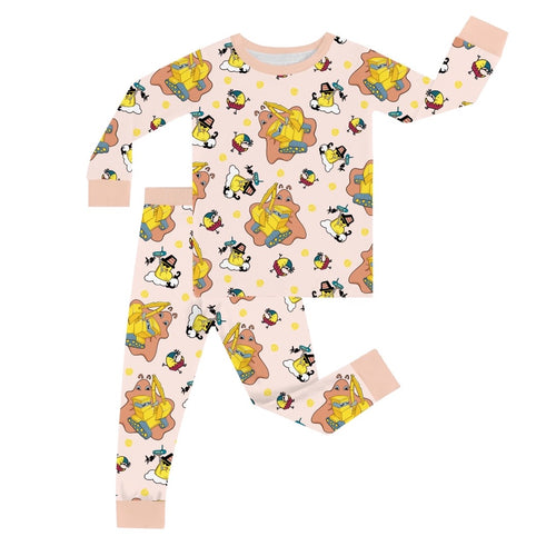 FancyPrince Excavator Print Kid Bamboo Two-Piece Pajama Set