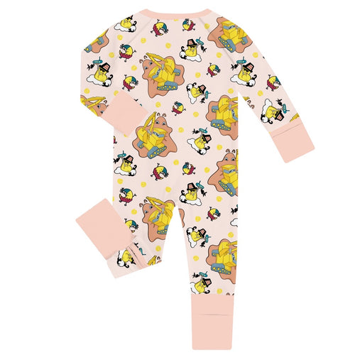 FancyPrince Excavator Print Baby Bamboo Zipper Romper Pajamas