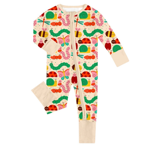 FancyPrince Animal Caterpillar Butterfly Baby Bamboo Zipper Romper Pajamas