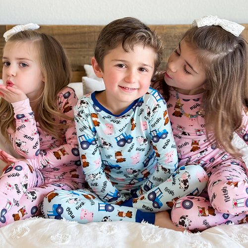 FancyPrince Animal Car Kid Bamboo Two-Piece Pajama Set