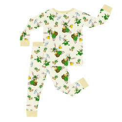 FancyPrince St. Patrick's Day Bunny Beer Kid Bamboo Two-Piece Pajama Set