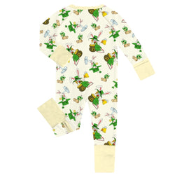 FancyPrince St. Patrick's Day Bunny Beer Bamboo Zipper Romper Pajamas