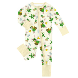 FancyPrince St. Patrick's Day Bunny Beer Bamboo Zipper Romper Pajamas