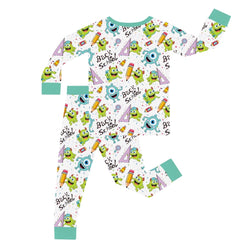 FancyPrince Monster School Kids Bamboo Two-Piece Pajama Set