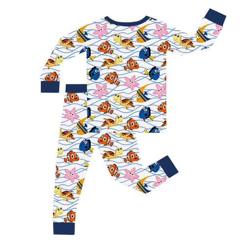 FancyPrince Marine Animals Kids Bamboo Two-Piece Pajama Set