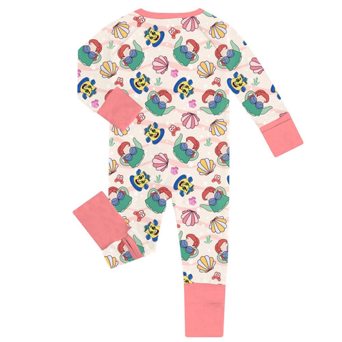 FancyPrince Mermaid Princess Baby Bamboo Zipper Romper Pajamas