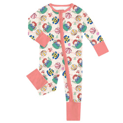 FancyPrince Mermaid Princess Baby Bamboo Zipper Romper Pajamas