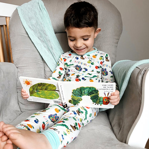 FancyPrince Caterpillar Butterfly Print Kid Bamboo Two-Piece Pajama Set