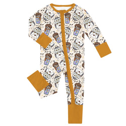 FancyPrince Magic School Admission Letter Bamboo Zipper Romper Pajamas