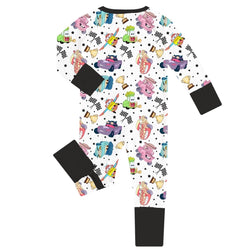 FancyPrince Cars Flag Baby Bamboo Zipper Romper Pajamas