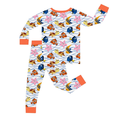 FancyPrince Marine Animals Kids Bamboo Two-Piece Pajama Set