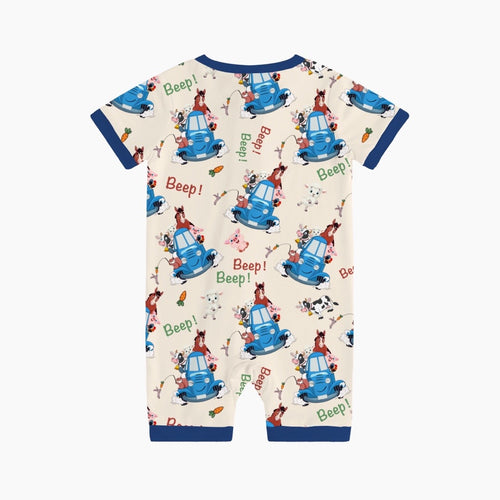 FancyPrince Animal Car Carrot Bamboo Short Zipper Romper Pajamas