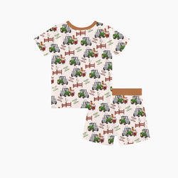 FancyPrince Animal Car Farm Kids Bamboo Short Two-Piece Pajama Set