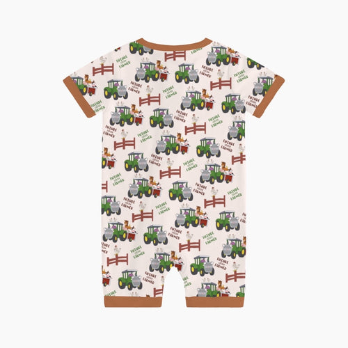 FancyPrince Animal Car Farm Baby Bamboo Short Zipper Romper Pajamas