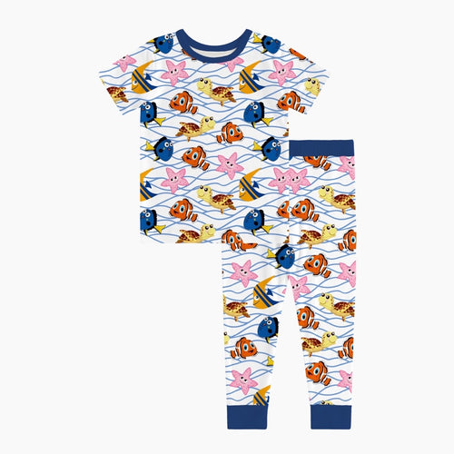 FancyPrince Marine Animals Kids Bamboo Short Sleeves Long Pants Two-Piece Pajama Set