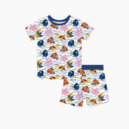 FancyPrince Marine Animals Kids Bamboo Short Two-Piece Pajama Set