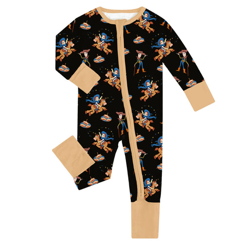 FancyPrince Cartoon Western Cowboys Baby Bamboo Zipper Romper Pajamas