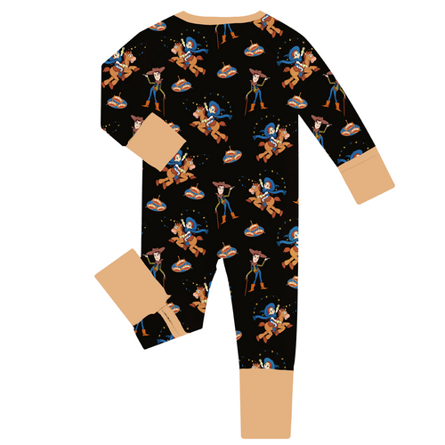 FancyPrince Cartoon Western Cowboys Baby Bamboo Zipper Romper Pajamas