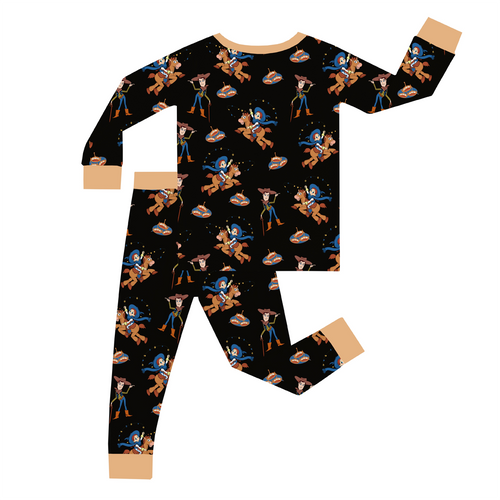 FancyPrince Cartoon Western Cowboy Kids Bamboo Two-Piece Pajama Set