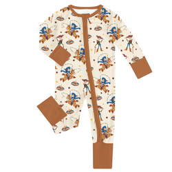 FancyPrince Cartoon Western Cowboys Baby Bamboo Zipper Romper Pajamas