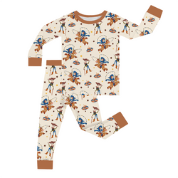 FancyPrince Cartoon Western Cowboy Kids Bamboo Two-Piece Pajama Set