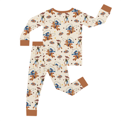 FancyPrince Cartoon Western Cowboy Kids Bamboo Two-Piece Pajama Set