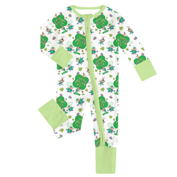 FancyPrince St. Patrick's Day Elf Baby Bamboo Zipper Romper Pajamas