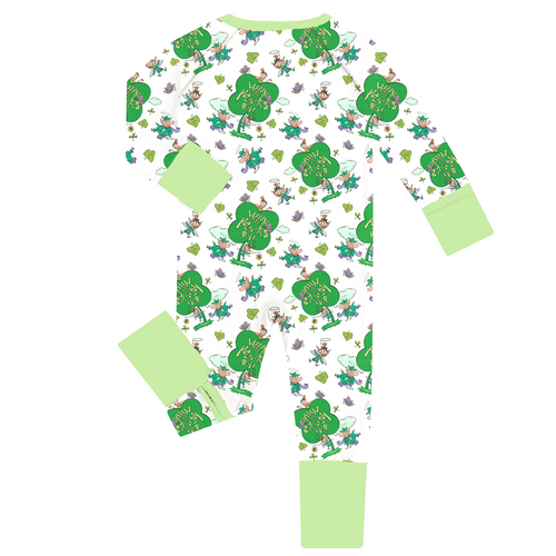 FancyPrince St. Patrick's Day Elf Baby Bamboo Zipper Romper Pajamas