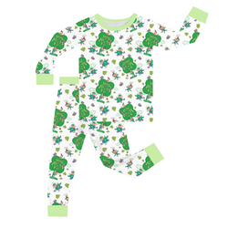 FancyPrince St. Patrick's Day Elf Kids Bamboo Two-Piece Pajama Set