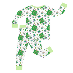 FancyPrince St. Patrick's Day Elf Kids Bamboo Two-Piece Pajama Set