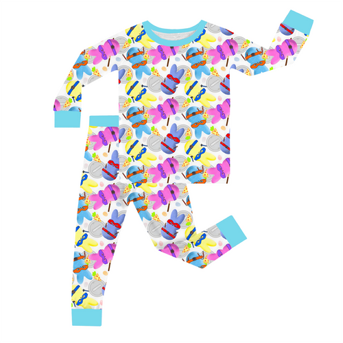 FancyPrince Colored Bunny Kids Bamboo Two-Piece Pajama Set