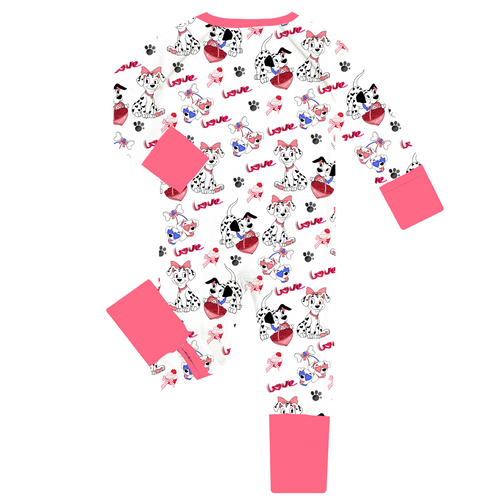 FancyPrince Valentine Dalmatians Baby Bamboo Zipper Romper Pajamas