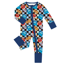 FancyPrince Cookie Monster Baby Bamboo Zipper Romper Pajamas