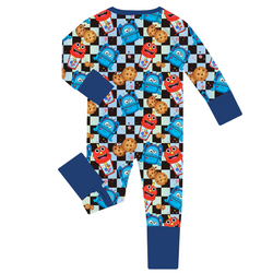 FancyPrince Cookie Monster Baby Bamboo Zipper Romper Pajamas