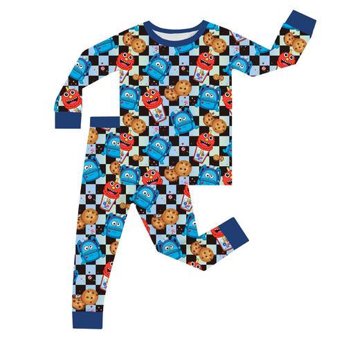 FancyPrince Cookie Monster Kids Bamboo Two-Piece Pajama Set