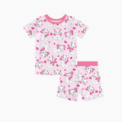 FancyPrince Valentine's Day Bow Cat Kids Bamboo Short Two-Piece Pajama Set