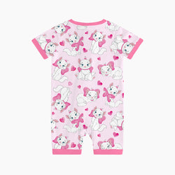 FancyPrince Valentine's Day Bow Cat Bamboo Short Zipper Romper Pajamas