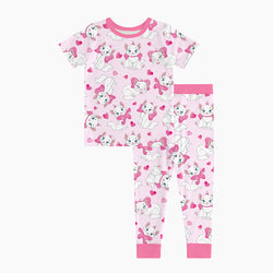 FancyPrince Valentine's Day Bow Cat Kids Bamboo Short Sleeves Long Pants Two-Piece Pajama Set