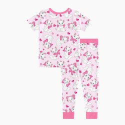 FancyPrince Valentine's Day Bow Cat Kids Bamboo Short Sleeves Long Pants Two-Piece Pajama Set