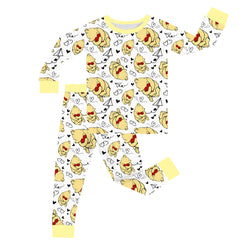 FancyPrince Valentine Bear Love Heart Kids Bamboo Two-Piece Pajama Set