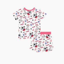 FancyPrince Valentine Dalmatians Kids Bamboo Short Two-Piece Pajama Set