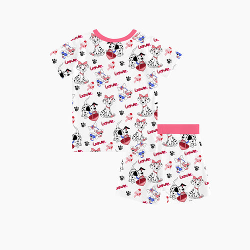 FancyPrince Valentine Dalmatians Kids Bamboo Short Two-Piece Pajama Set