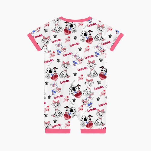 FancyPrince Valentine Dalmatians Bamboo Short Zipper Romper Pajamas