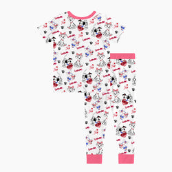 FancyPrince Valentine Dalmatians Kids Bamboo Short Sleeves Long Pants Two-Piece Pajama Set