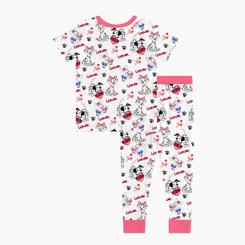 FancyPrince Valentine Dalmatians Kids Bamboo Short Sleeves Long Pants Two-Piece Pajama Set