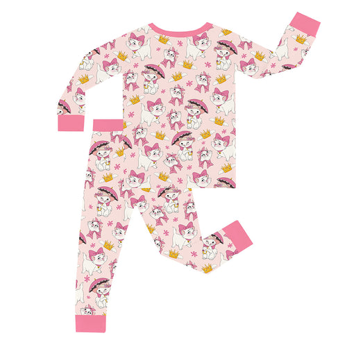 FancyPrince Valentine Umbrella Bow Cat Kid Bamboo Two-Piece Pajama Set