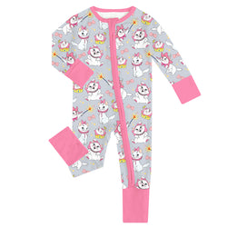 FancyPrince Magic Bow Cat Bamboo Zipper Romper Pajamas