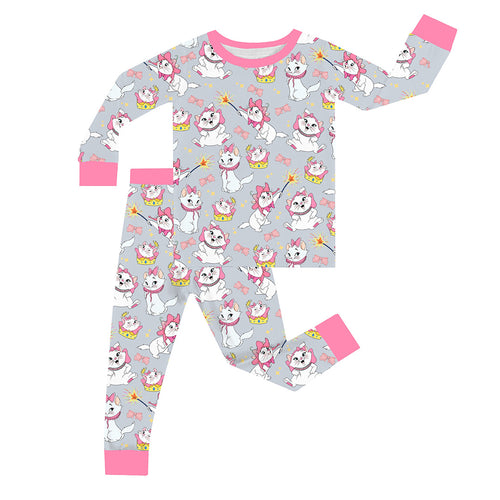 FancyPrince Magic Bow Cat Kid Bamboo Two-Piece Pajama Set