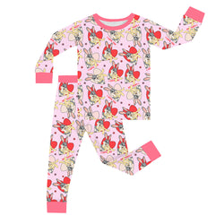 FancyPrince Valentine Bunny Heart Kid Bamboo Two-Piece Pajama Set